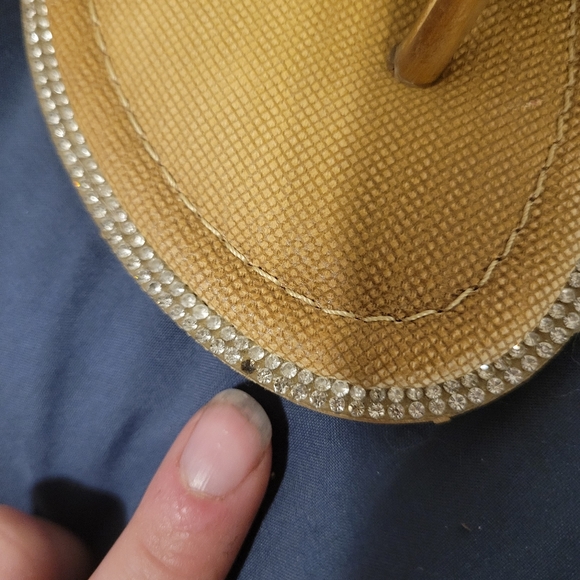 Italina Thong Sandals Womens Brown Rhinestone Slip On Cushioned Size 8 - Picture 5 of 6